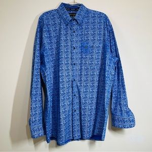 George Strait Collection Wrangler XL Blue Paisley Long Sleeve Men’s Western